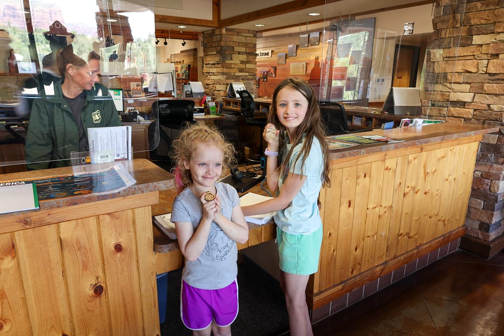 Buttercup and Spider Monkey at Coconino National Forest Visitor Center in Sedona, Arizona