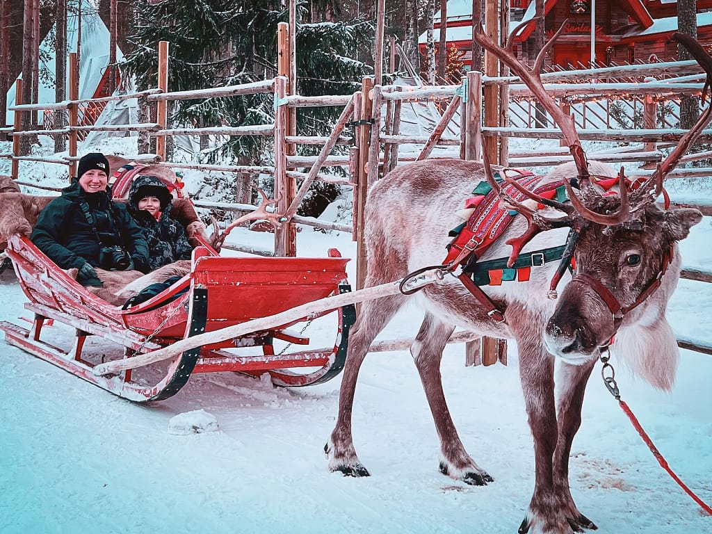 Reindeer Sleigh Ride Santa Claus Village Finland