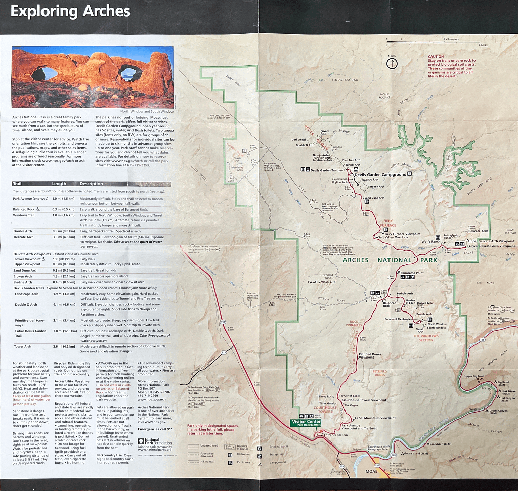 Arches National Park Map
